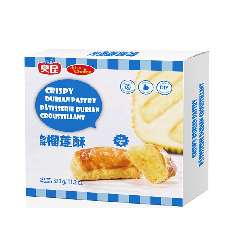 Aokun-CRISPY DURIAN PASTRY | 奥昆起酥榴莲酥(生胚) 320g