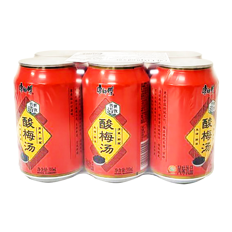 Master Kong Six-Pack Tangerine Peel and Plum Drink | 康师傅酸梅汤 310mlx6罐