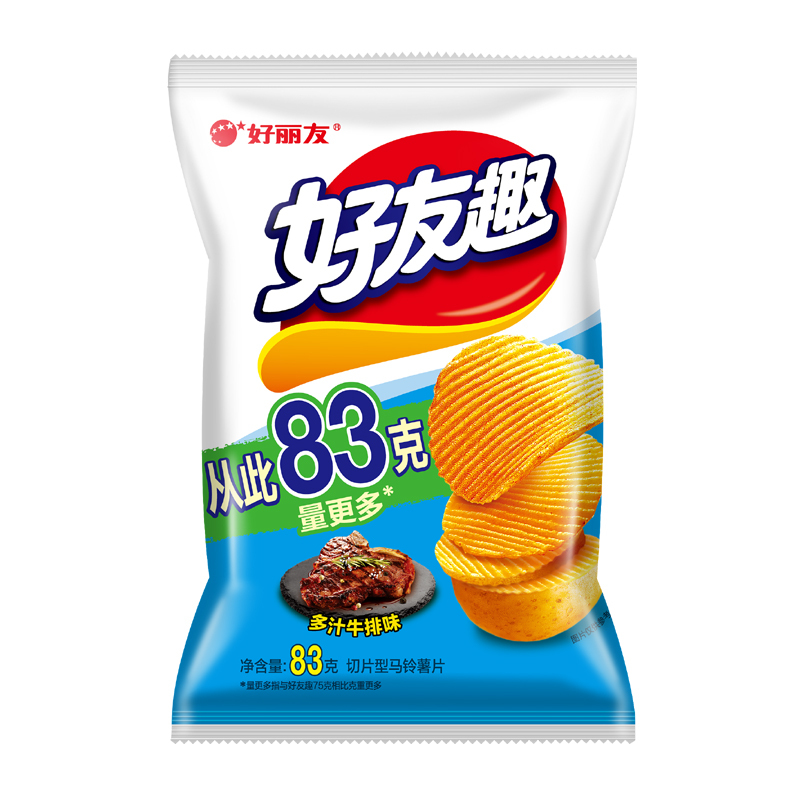 Orion-Wave Potato Chip Steak Flavor | 好丽友好友趣凹凸薯片牛排味 83g