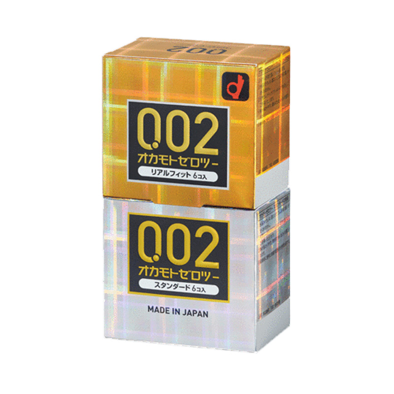 Okamoto ZERO TWO Real Fit & Regular Assort Pack | 冈本002贴合款与标准款混合装 12 Pcs