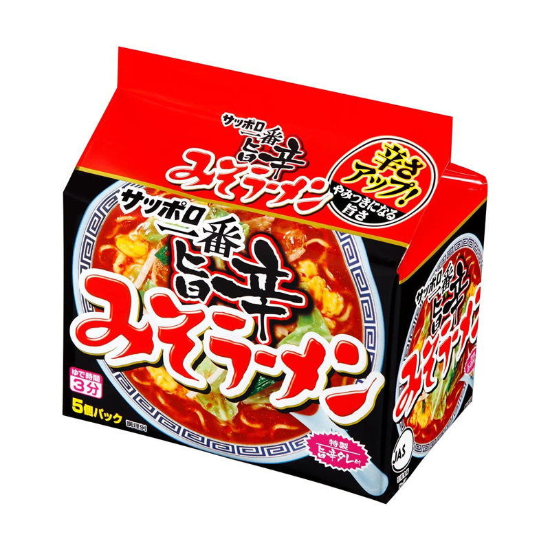 Sanyo-Sapporo Ichiban Miso Spicy Ramen | 三洋-札幌一番味噌拉面辣 510g(102g×5)