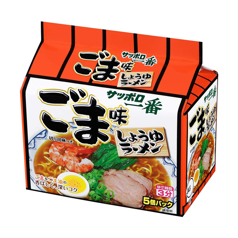 Sanyo-Sapporo Ichiban Goma Ramen | 三洋-札幌极品芝麻味拉面 505g(101g×5)