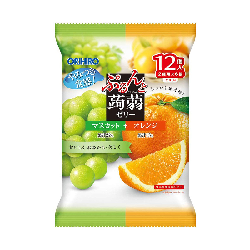 Orihiro-Konjac Jelly (Orange&Muscat) | 立喜乐蒟蒻果冻 (橘子&绿葡萄)