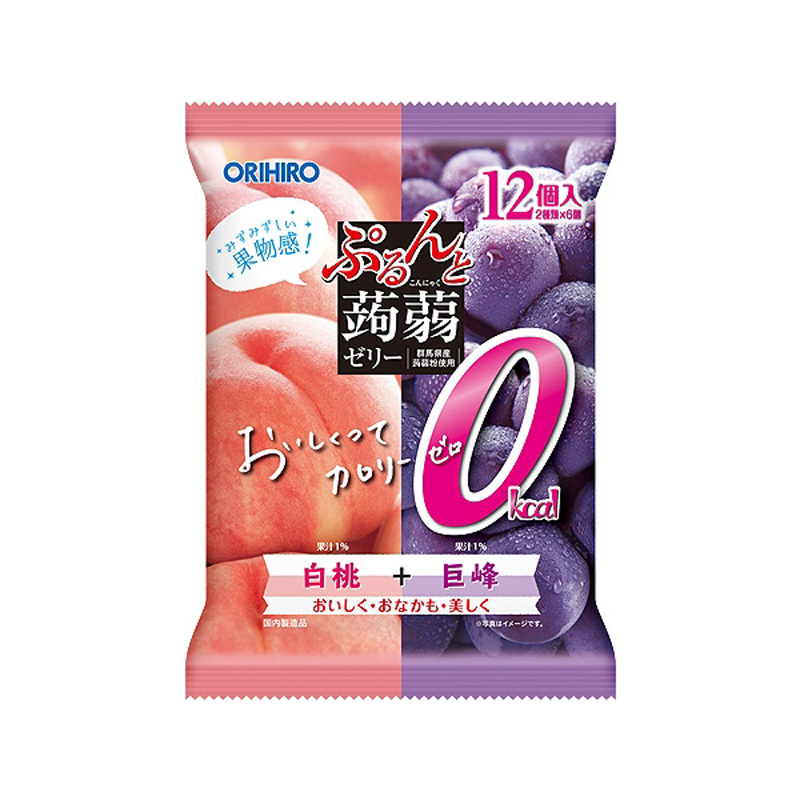 Orihiro Konjac jelly(White Peach+Kyoho Grapes) | 立喜乐蒟蒻果冻(白桃+巨峰葡萄口味）240g