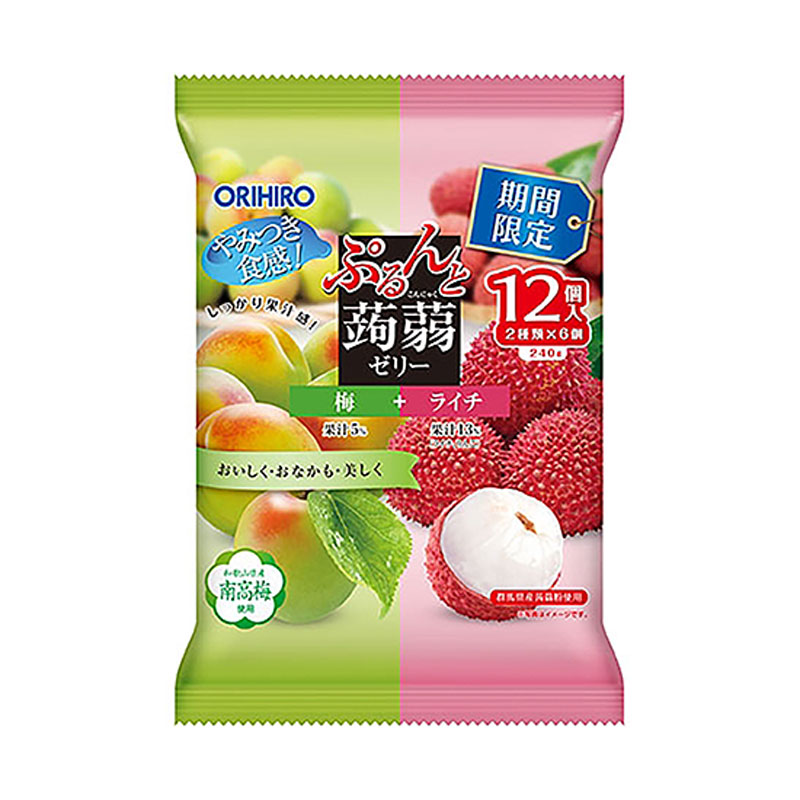 ORIHIRO-Konjac Jelly(Plum + Lychee Flavor) | 立喜乐蒟蒻果冻(青梅+荔枝口味) 240g(20g×12)