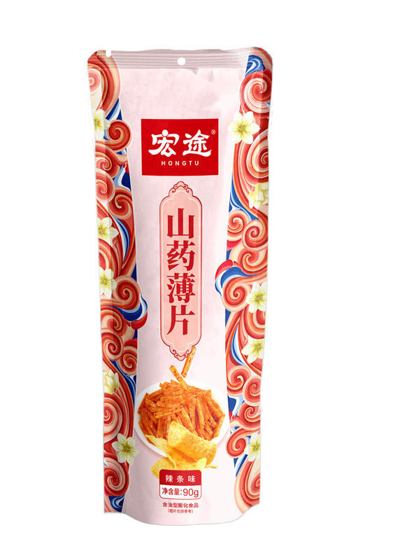Hongtu-Yam Chip Spicy Bar Flavor | 宏途山药薄片辣条味 90g
