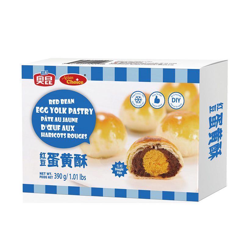 Aokun-RED BEAN EGG YOLK PASTRY | 奥昆红豆蛋黄酥(生胚)  390g