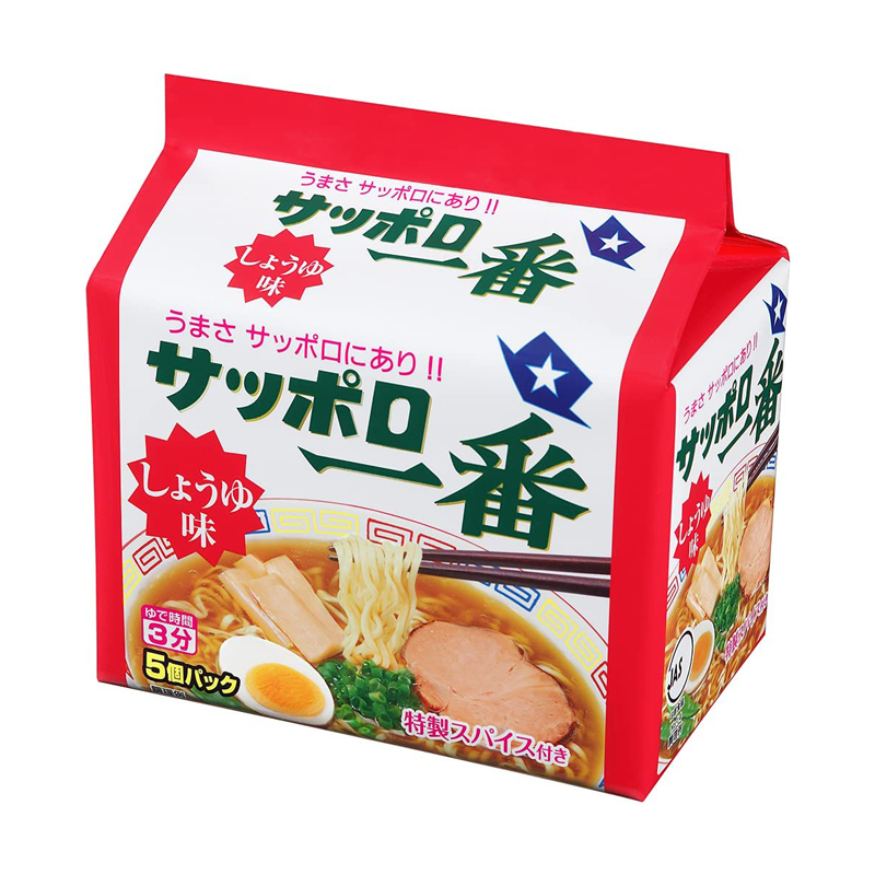 Sanyo-Sapporo Ichiban Shoyu Ramen | 三洋-札幌一番酱油味拉面 500g(100g×5)
