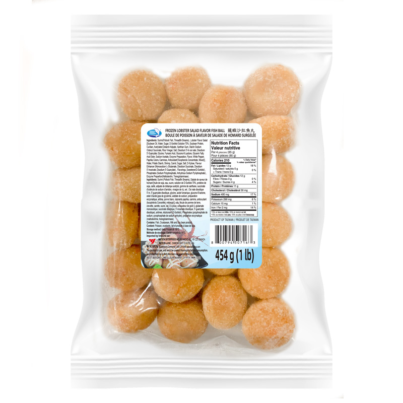 NSF-FROZEN LOBSTER SALAD FLAVOR FISH BALL | 北洋海产-龙虾沙拉鱼丸 454g