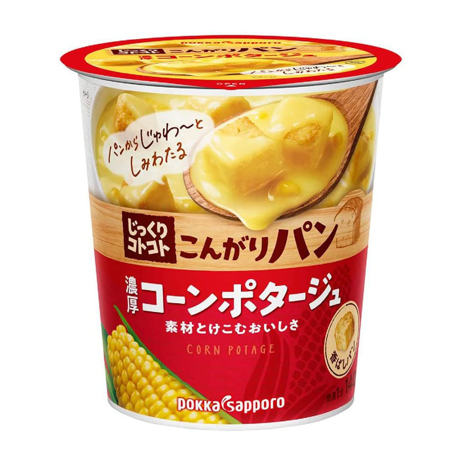 Pokka Sapporo–Brown Bread Rich Corn Potage cup | 玉米浓汤配烤面包粒 31.7g