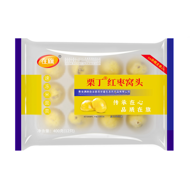 ZQ-Steamed Chestnut and Jujube Bread | 在旗栗丁红枣窝头 400g(12pcs)