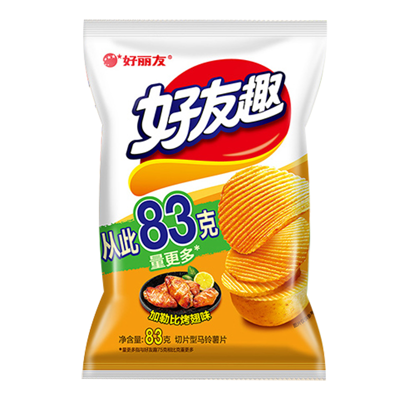 Orion-Wave Potato Chip Baked Wing Flavor | 好丽友好友趣凹凸薯片烤翅味 83g
